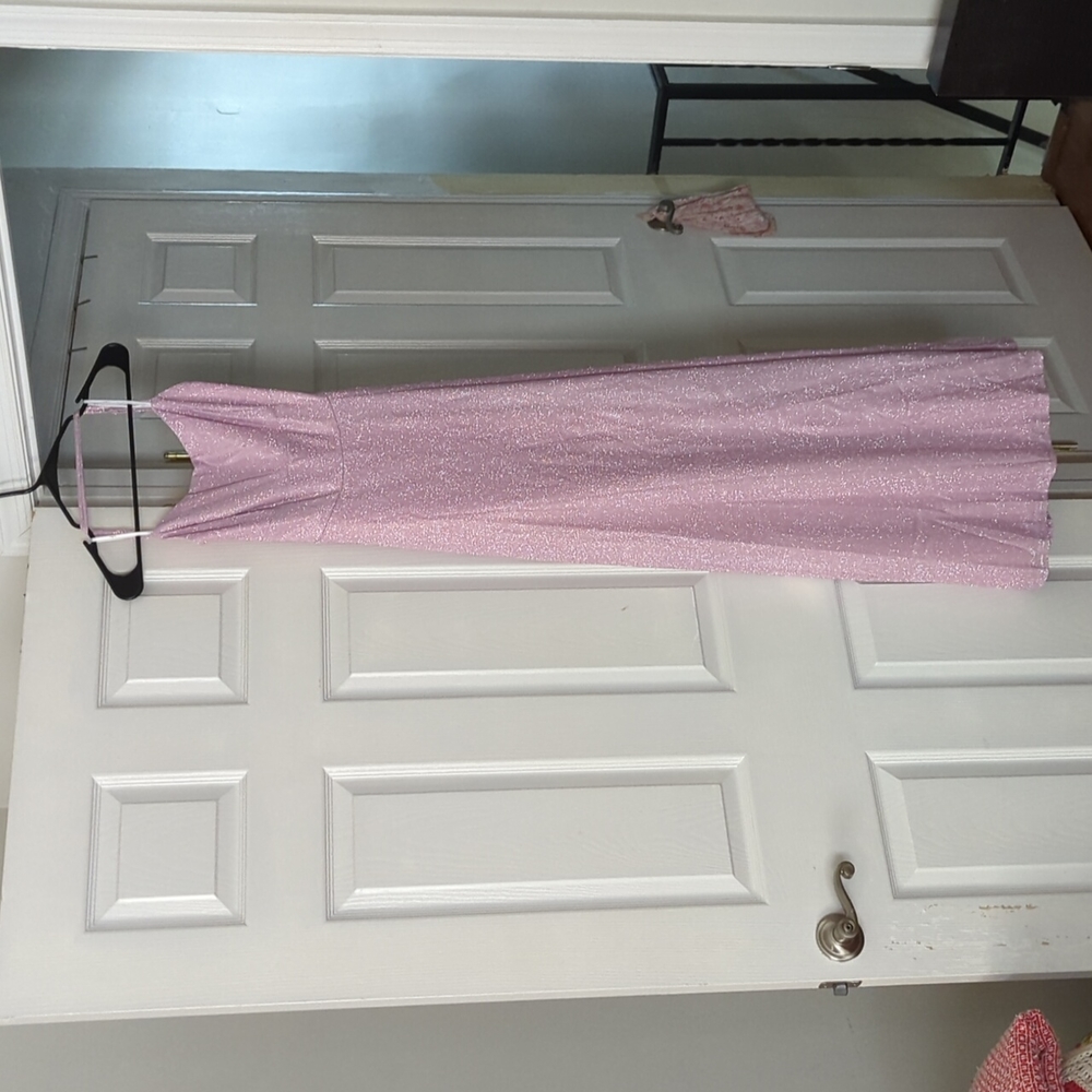 Pink glitter evening gown